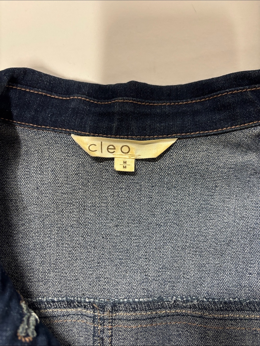 cleo Dark Blue Denim Jacket with Button Front - Picture 4 of 8